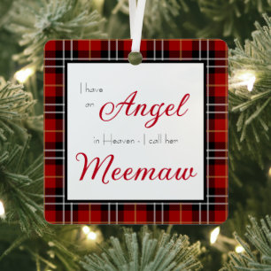 Engel im Himmel Meemaw Gedenkfotoschmuck Ornament Aus Metall