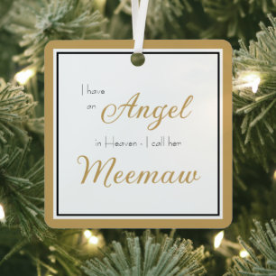 Engel im Himmel Meemaw Gedenkfotoschmuck Ornament Aus Metall