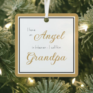 Engel im Himmel Opa Gedenkfoto Ornament Aus Metall