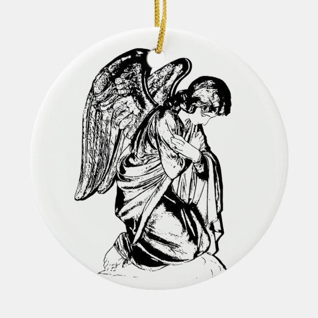 Engel in beliebiger Farbe Keramikornament (Vorne)