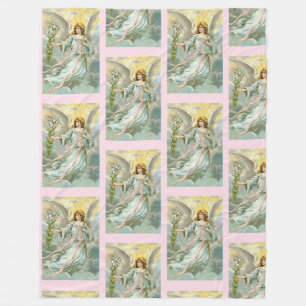 Engel in blauem Fleece-Decke Fleecedecke