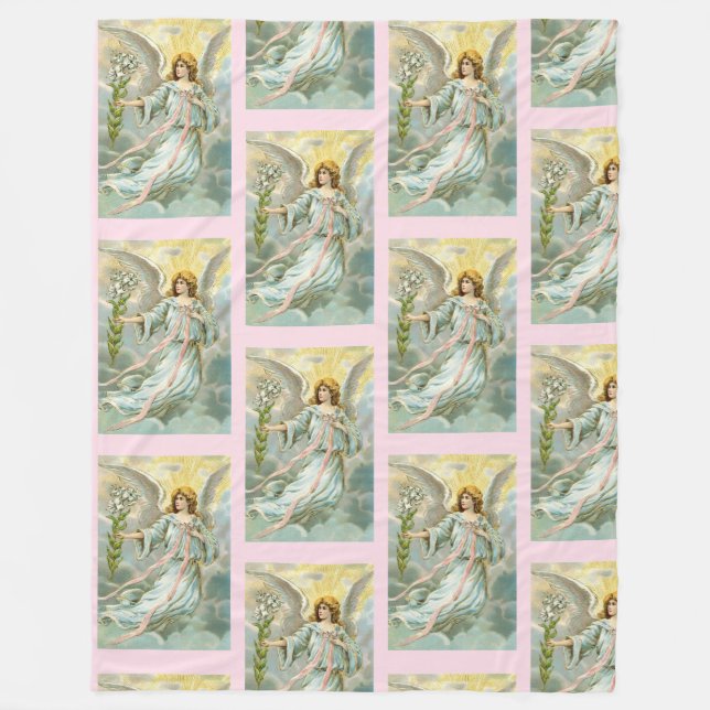 Engel in blauem Fleece-Decke Fleecedecke (Vorderseite)