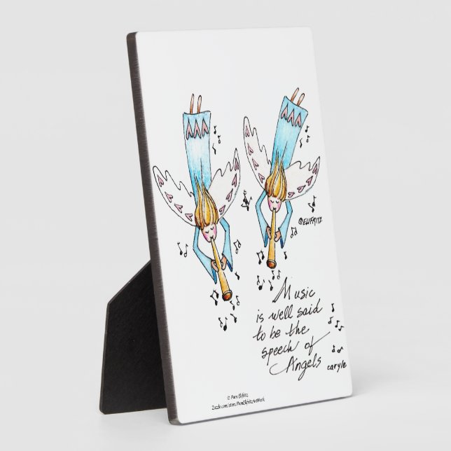 Engel in Blue Playing Music für unsere Soule Plaqu Fotoplatte (Seite)