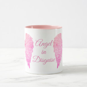 Engel in den Verkleidungs-Rosa-Engels-Flügeln Tasse
