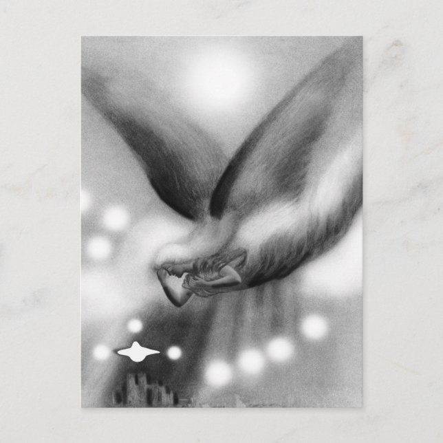 Engel in der Nacht Postkarte (Vorderseite)