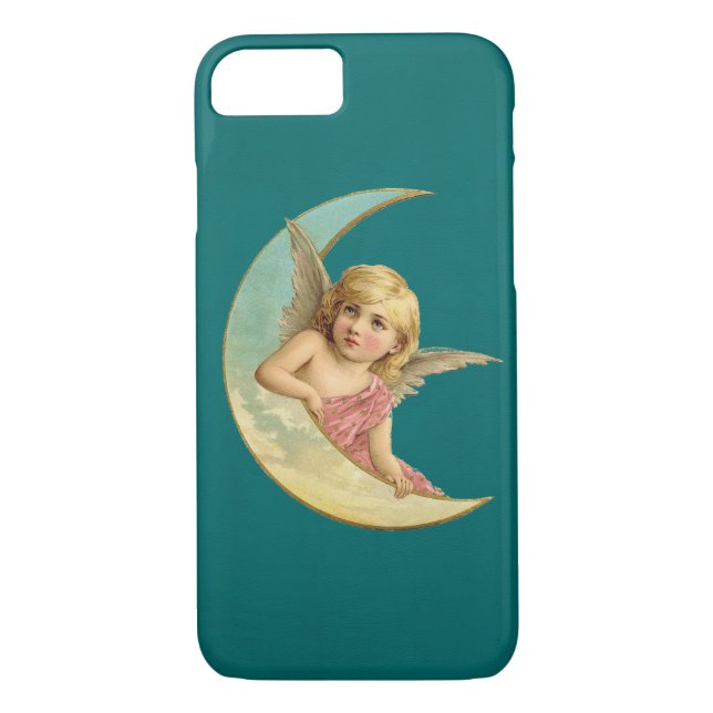 Engel in einem halbmondförmigen Jahrgang Case-Mate iPhone Hülle (Rückseite)