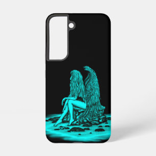 Engel, in Gedanken verloren, schwarzes und grünes Samsung Galaxy Hülle