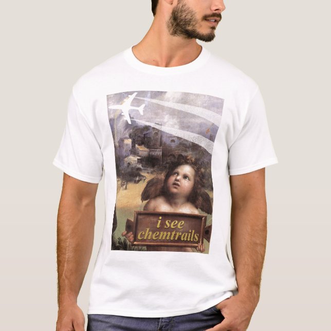 Engel in Madonna von Foligno sieht chemtrails T-Shirt (Vorderseite)