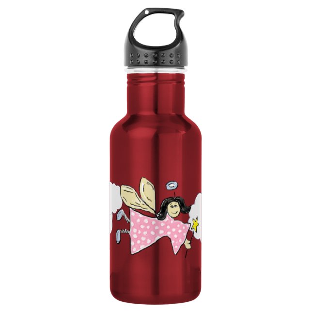 Engel in Rosa Trinkflasche (Vorderseite)
