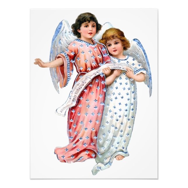 Engel in Rosa und Blau  Fotodruck (Vorne)