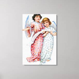 Engel in Rosa und Blau Leinwanddruck