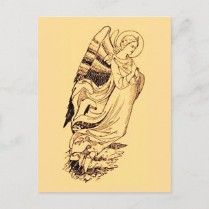 Engel in Rosa und Gold Postkarte