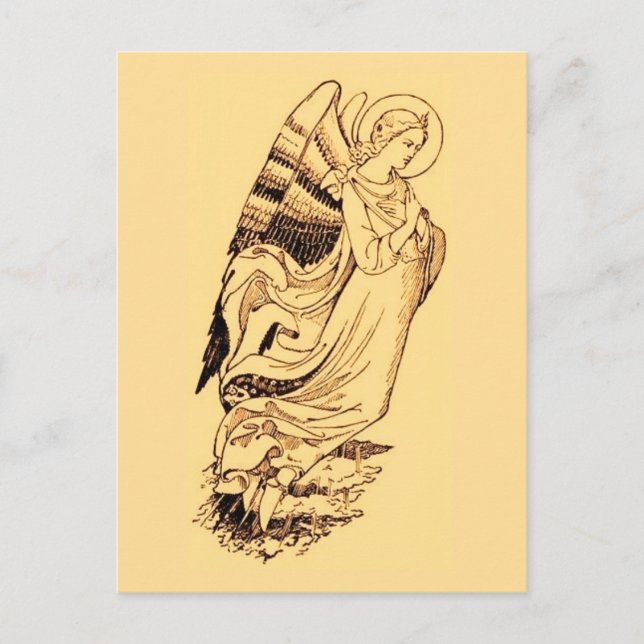 Engel in Rosa und Gold Postkarte (Vorderseite)