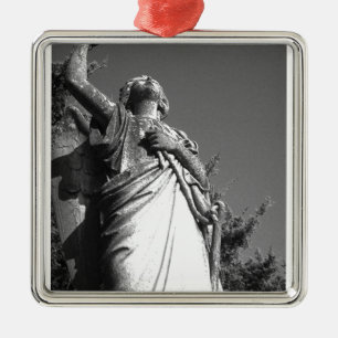 Engel in Schwarz und Weiß Silbernes Ornament