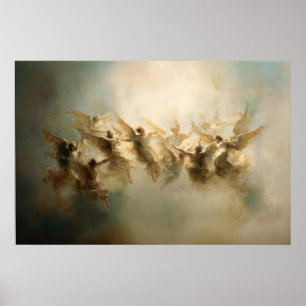 Engel jubelnde Kunst himmlischer Chor Druck Poster