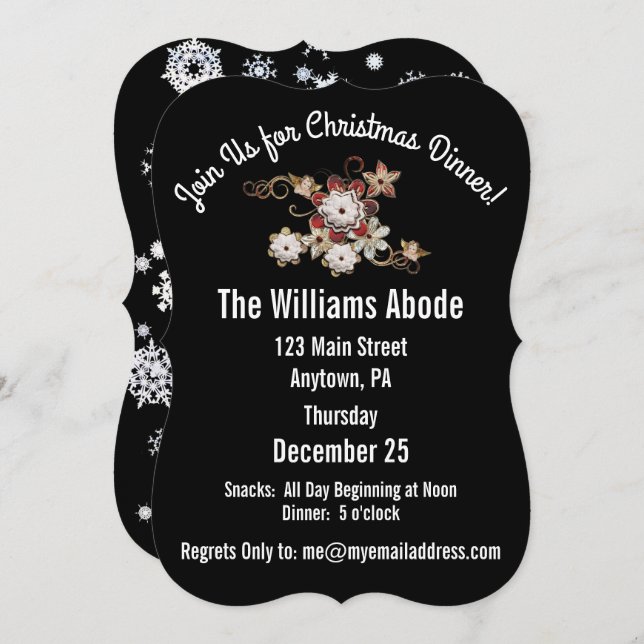 Engel, Juwelen und funkelnde Blume Klassisch Schwa Einladung (Vorne/Hinten)