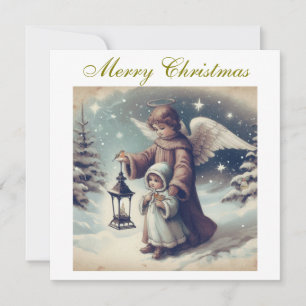 Engel, Kind und Vögel zum vintage Weihnachten