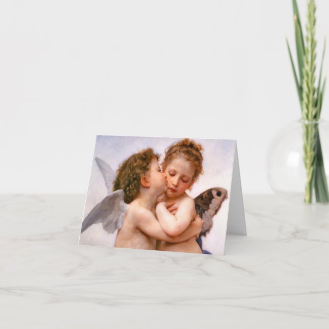 Engel küssen zuerst, Bouguereau Karte (Vorderseite)