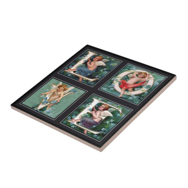 Engel LIEBE beschriftet kundenspezifische Fliese (Seite)