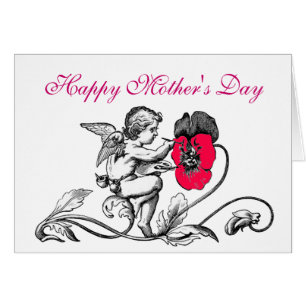 ENGEL MALT EINE ROTE BLUME MUTTERTAG