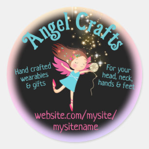Engel-Märchengarn Strickkronen, Handwerkskunst Runder Aufkleber