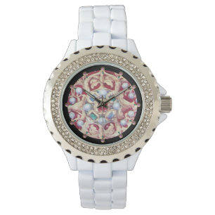 ENGEL MIT ANTIKEN JUWELEN, EDELSTEINE, PERLEN ARMBANDUHR