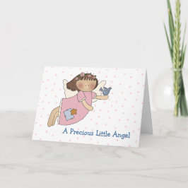 Engel mit Bird Baby Girl Grußkarte Karte