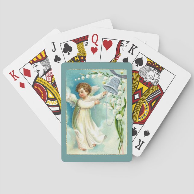 Engel mit Blauer Glocke Spielkarten (Rückseite)