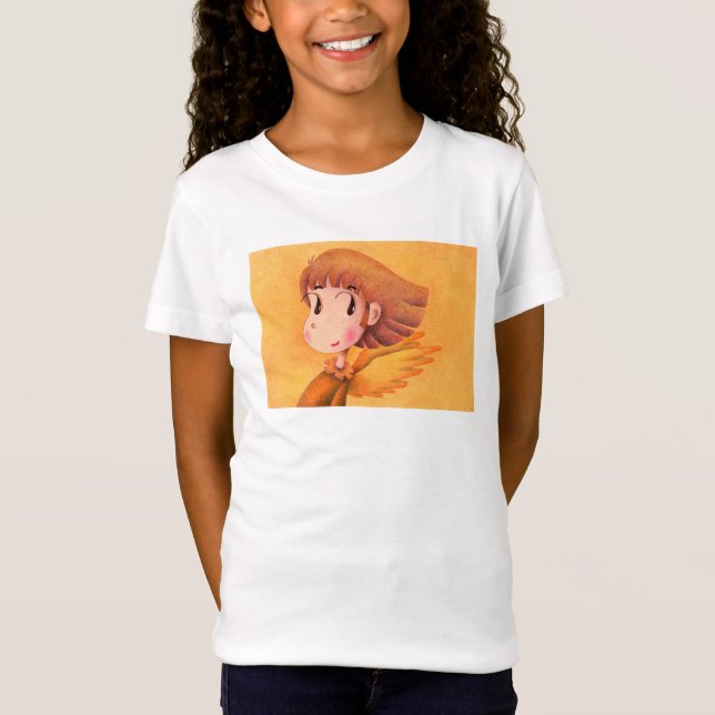 Engel mit braunen Haaren. T-Shirt (Vorderseite)