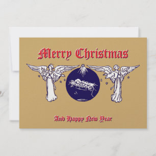 Engel mit dem Baby Jesus Weihnachtskrippe Feiertagskarte