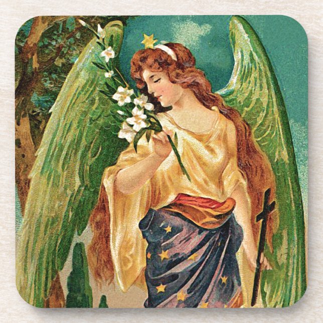 Engel mit einem Blumenzweig Untersetzer (Vorderseite)