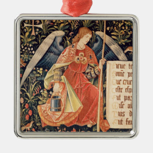 Engel mit einem Schwamm befestigt zu einer Stange Silbernes Ornament