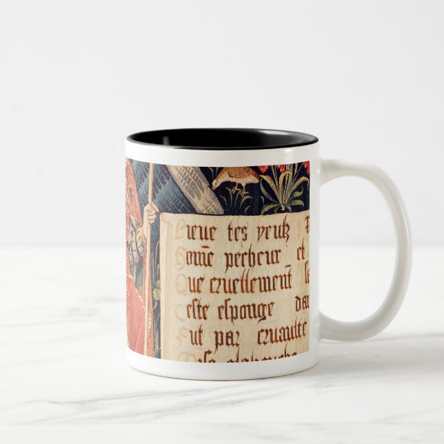 Engel mit einem Schwamm befestigt zu einer Stange Zweifarbige Tasse (Rechts)