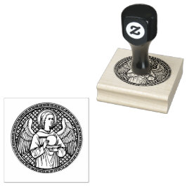 Engel mit Gastgebergemeinde Gummistempel