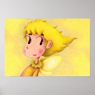 Engel mit gelben Haaren. Poster