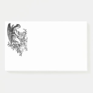 Engel mit Harfe und Flora Post-it Klebezettel