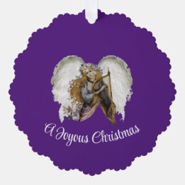 Engel mit Harfenpapier-Ornament-Karte Ornament Karte