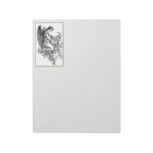Engel mit Harn und Flora Notepad Notizblock (Rotiert)