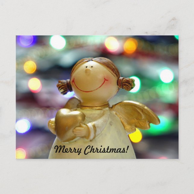 Engel mit Herz Postkarte individuell anpassen (Vorderseite)