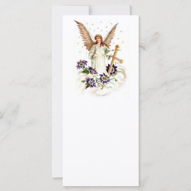 Engel mit Kreuz- und Clematika-Blume (Vorderseite)