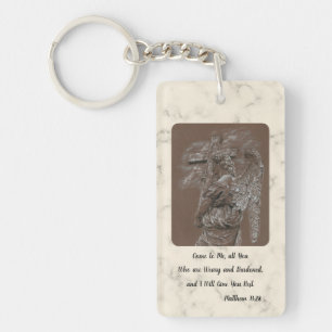 Engel mit kreuzem Schlüsselanhänger