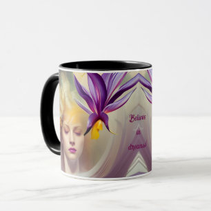 Engel mit Orchid - personalisierbar Tasse