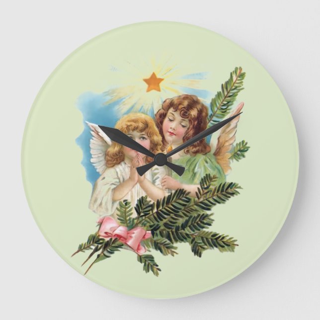 Engel mit Palmen Große Wanduhr (Vorderseite)