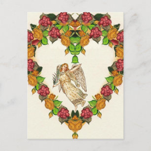Engel mit Palmen und Blume Postkarte