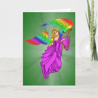 Engel mit Regenbogen-Flügeln Feiertagskarte