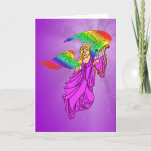 Engel mit Regenbogen-Flügeln Feiertagskarte