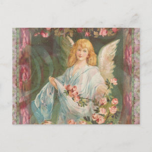 Engel mit Rosen Postkarte