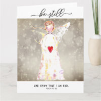 Engel mit rotem Herz "Sei still und weiß"