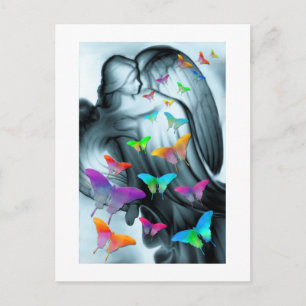 Engel mit Schmetterlingen Postkarte