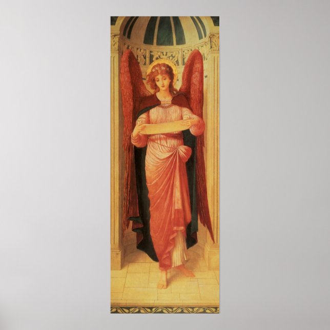 Engel mit Scroll von John Melhuish Strudwick Poster (Vorne)